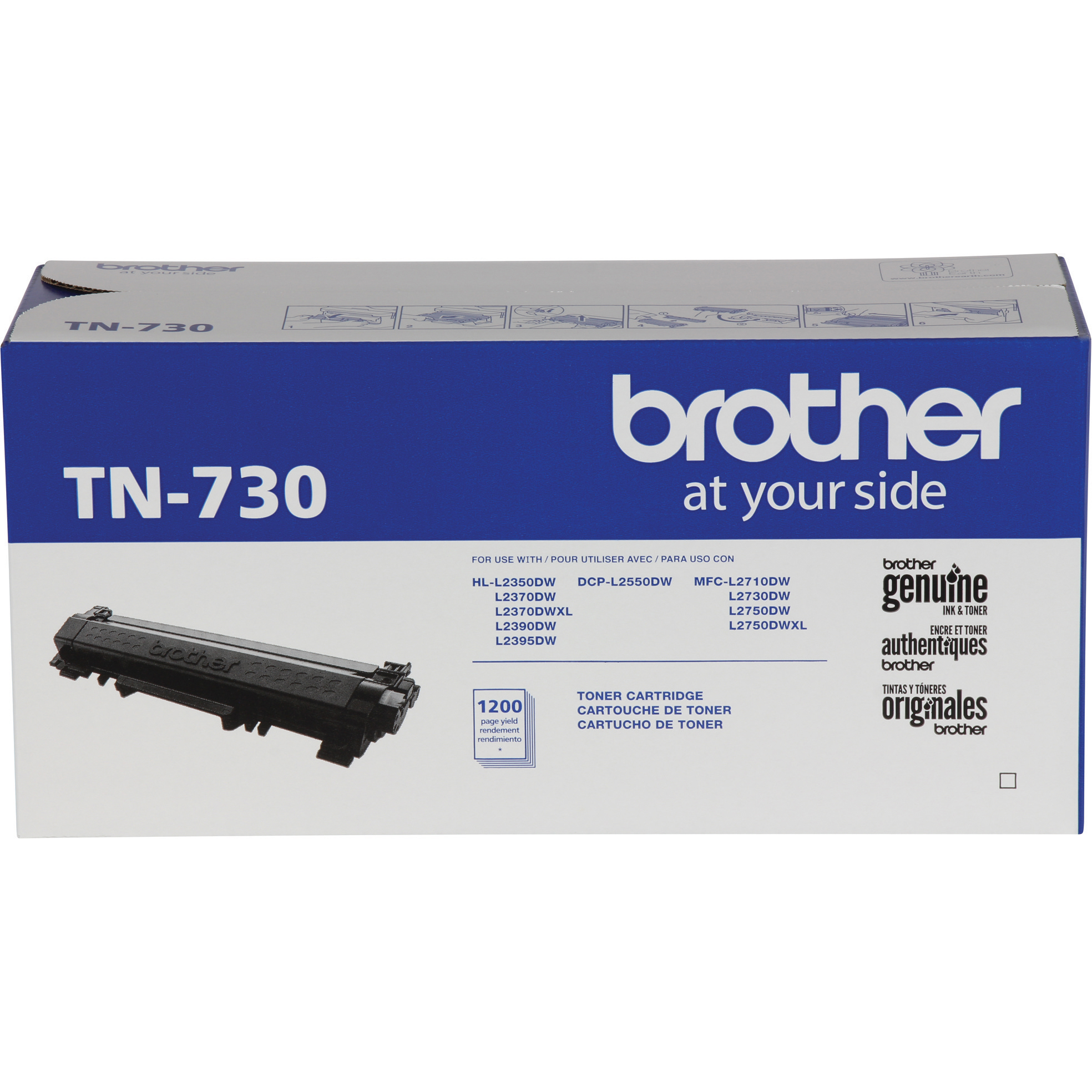 Brother Genuine TN-730 Toner Cartridge - Black